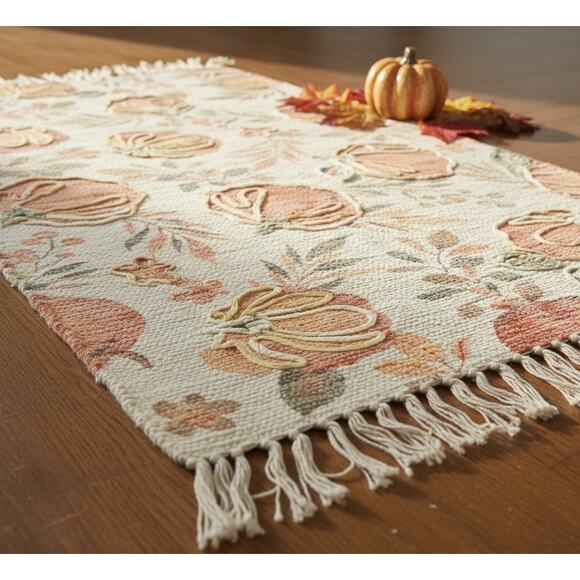 The Farmhouse by Rachel Ashwell “Pumpkin Harvest” Decorative Rug 27″ × 45″ NWT - Picture 3 of 11